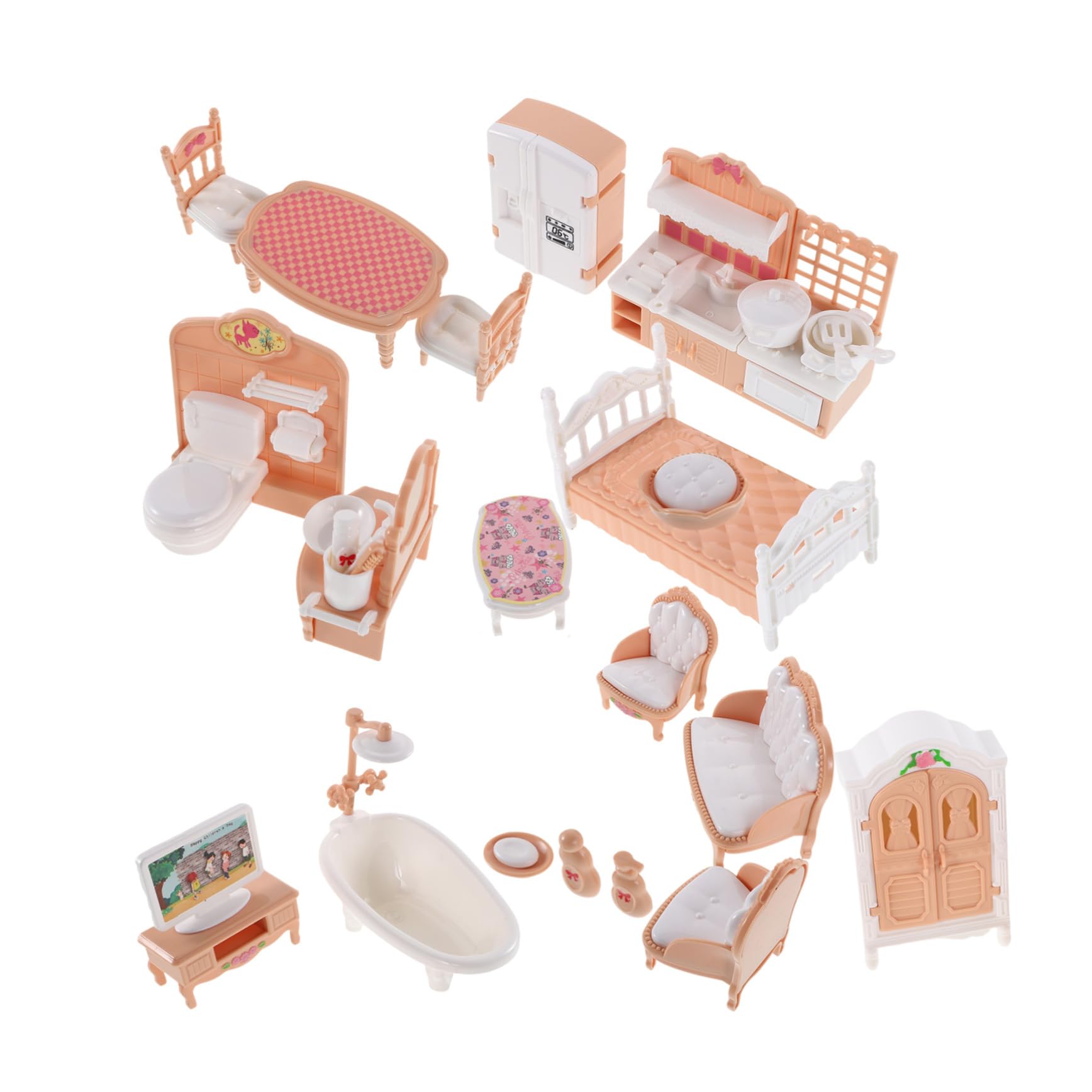 

TOBBOMEY 1 Set Mini House Furniture Small Furniture Miniature Dollhouse Miniature Dollhouse Dollhouse Pretend Plastic Set, Sofa, Accessories, Items,