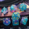 Koundeneko Polyhedral Dice, 2 Sets (14 Dice), 4-Sided, 6-Sided, 8-Sided, 10-Sided, 12-Sided, 20-Sided, Mythology, TRPG, MTG, Board Game, Card Game, Ta