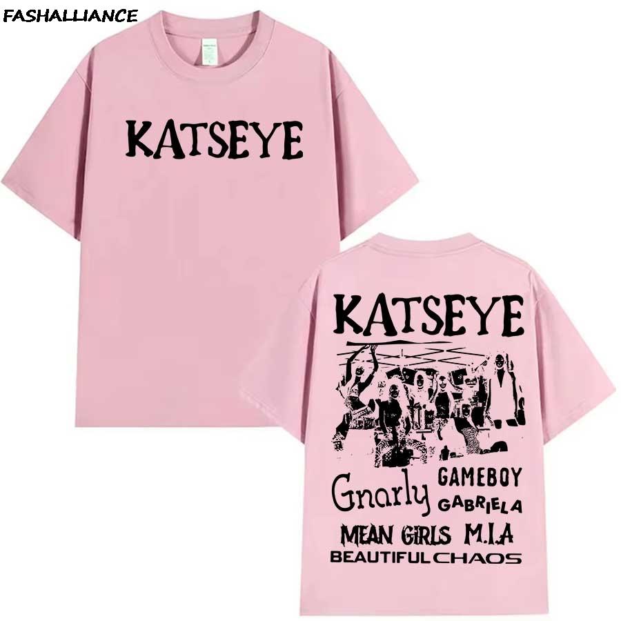 KATSEYE Kpop Beautiful Chaos T shirt for Men Women Hiphop Streetwear Oversized Tops 100 Cotton TShirt KA4