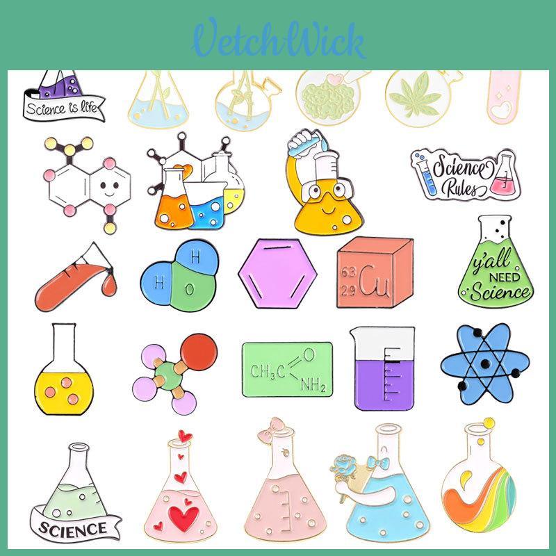 Creative Chemistry Reagent Beaker And Test Tube Brooch Pin Set For Science Lovers And Students