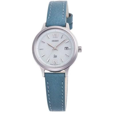 Orient Damen RN-WG0417S (iO Damen Leder NATURAL&PLAIN) Runde Uhr Blau Edelstahl
