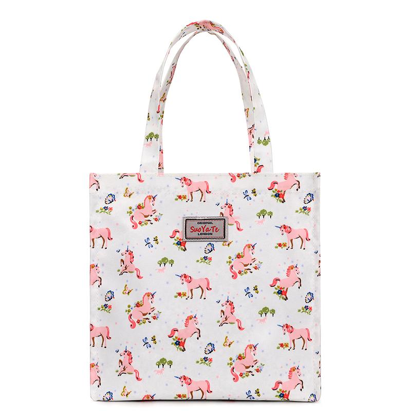 Women's Large Capacity Letter Print Handbag Nylon Shoulder Bag Student Tote Bag