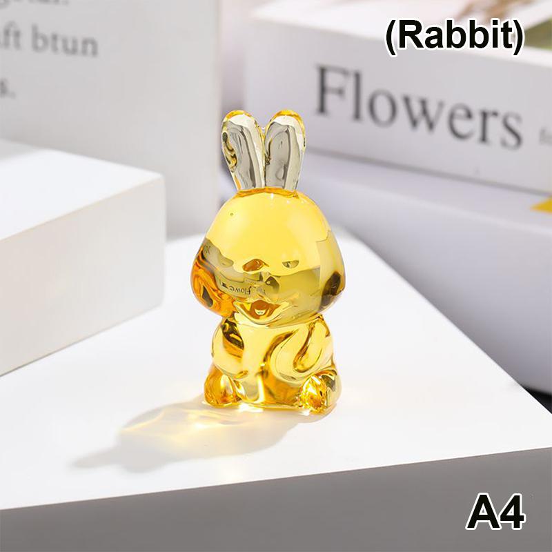 Crystal Mini Twelve Zodiac Ornaments Cute Little Animal Model Mouse Ox Tiger Rabbit Dragon Snake Desktop Decor Home Decor Gifts