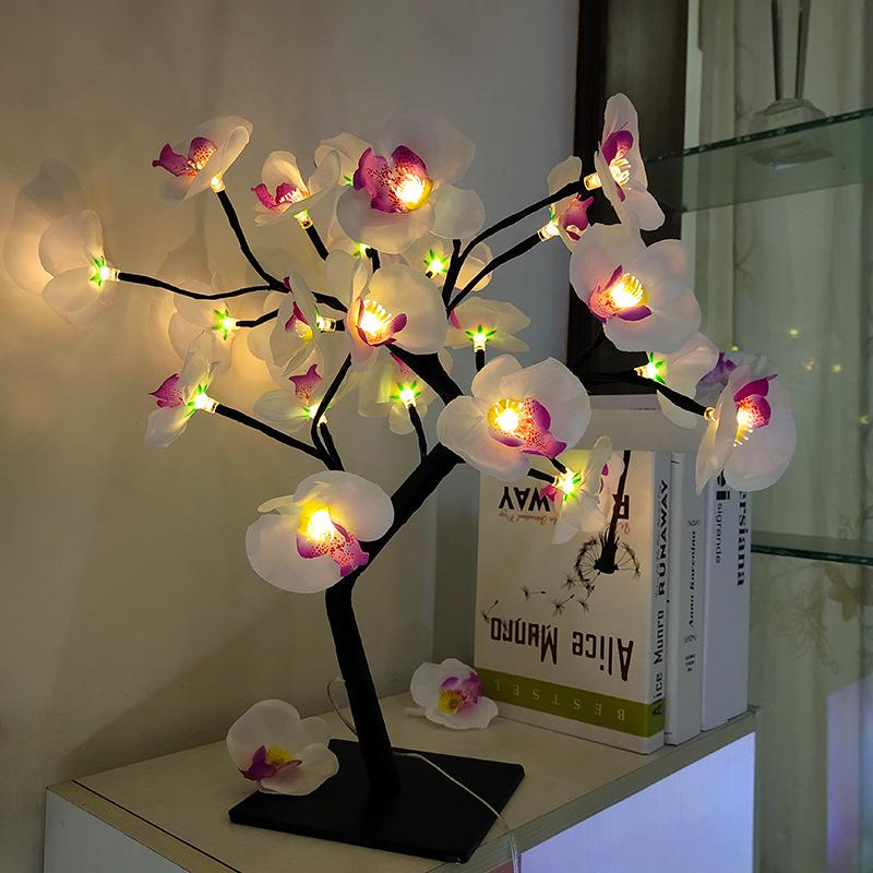 LED Maple Leaf Tree Lamp with Voice Remote - Creative USB Night Light for Room Decor & Gifts