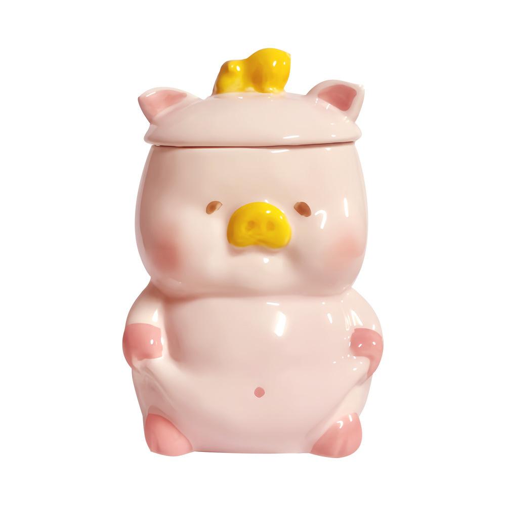 Cute ins piggy ceramic cup couple pair cup hand-painted mug birthday souvenir