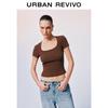 UR Summer Women's U-Neck Backless Slim Fit Short Sleeve T-Shirt