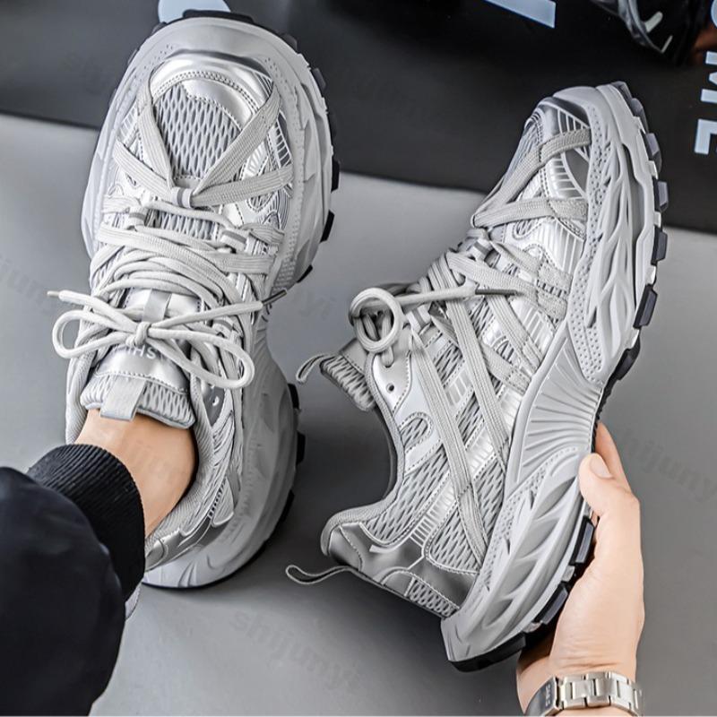 Fashion 2025 Autumn New Mesh Breathanle Low Top Thick Sole Casual Men's Shoes Fashion Versatile Comfortable Niche Design Chunky sneakers