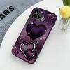 Valentines Purple Heart-Shaped Phone Case For IPhone 17 Air 16 15 14 13 12 11 Pro Max XR XS MAX 7 8 PLUS SE TPU Soft Cover