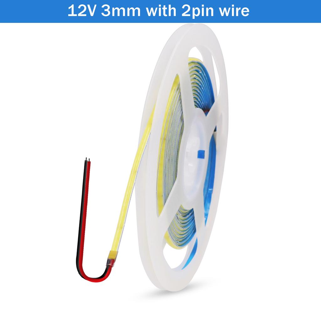 5V USB COB LED Strip 12V 3mm 5mm 8mm Width Flexible LED Tape 320LEDs COB Light with Adhesive High Density Linear Lighting
