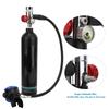 1L Diving Small Cylinder Rebreather with Pure Metal Secondary Breathing Valve Heads Black Diving Equipment