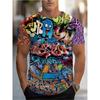 Fashion Harajuku Artistic Graffiti Monster T Shirt For Men Women 3D Print Street Short Sleeve