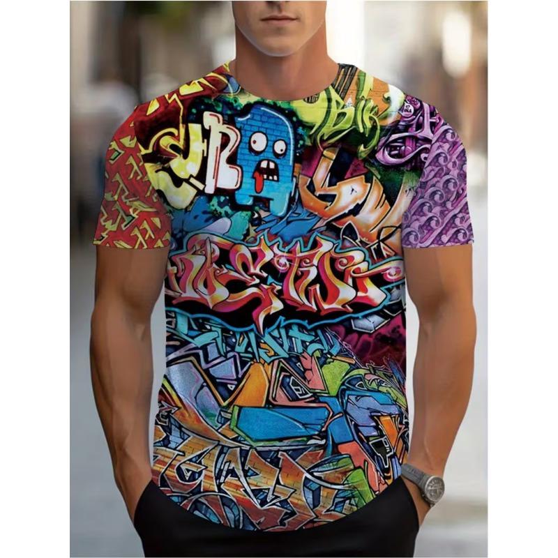 Fashion Harajuku Artistic Graffiti Monster T Shirt For Men Women 3D Print Street Short Sleeve