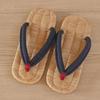 Medium Bamboo Bark Made in Handwoven in Yamagata Naturally Recommended for Barefoot Natural Indoor Use Perfect Fit [AI] [hanao Navy] Slippers, Japan,