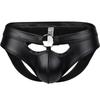 Men's Underwear Faux Leather Back Space Briefs Sexy Patent Leather Sissy Adult Underwear