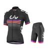 Damen atmungsaktives Mountainbike-Radtrikot-Set Kurzarm-Fahrbekleidung