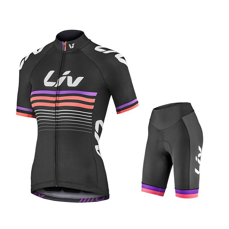 Damen atmungsaktives Mountainbike-Radtrikot-Set Kurzarm-Fahrbekleidung