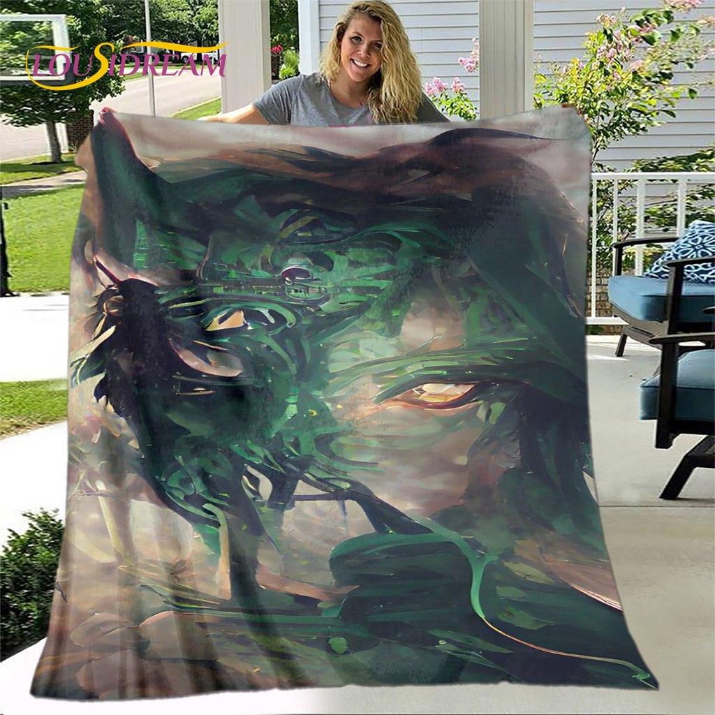 Gra animowana 3D Genshin Impact koc, koc flanelowy rzut koc, miękki ciepły koc do salonu łóżka do sypialni Sofa prezent