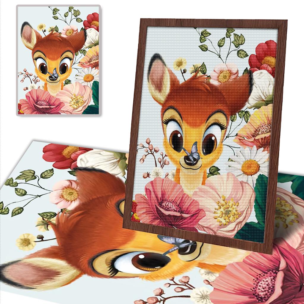 DIY Diamond Painting Lovely Sika Deer Cross Stitch Kit Mosaic Art Diamond Painting Full Circle Diamond Home Decoration