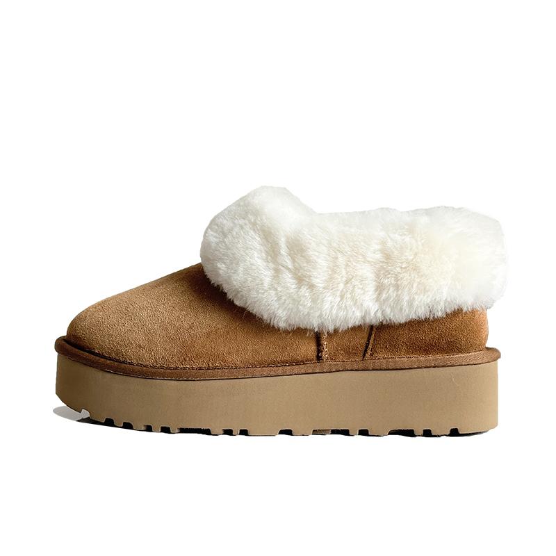 Fashion 2025 Women's Winter Boots Comfortable Hoop Mouth Snow Boots Fashion Sheep Fur Integrated Casual Shoes Le Fu Shoes