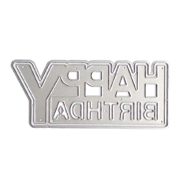

Happy Birthday Embossing Cutting Dies Carbon Steel Die Cut Templates for Card Making Scrapbooking Paper Craft Packaging 1