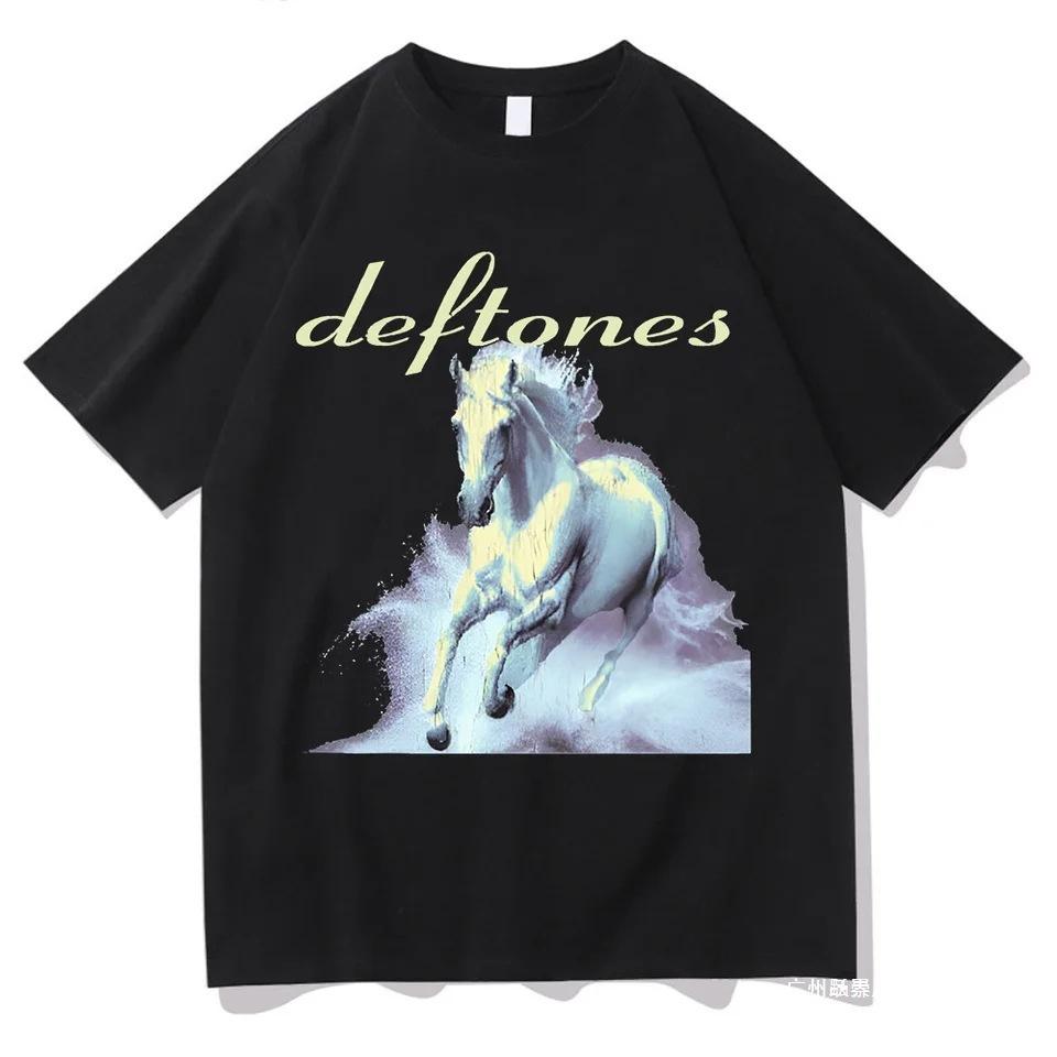 Tshirt Deftones White Horse Retro Tshirt with New Design Trend Aesthetic Clothing for Both Men and Women