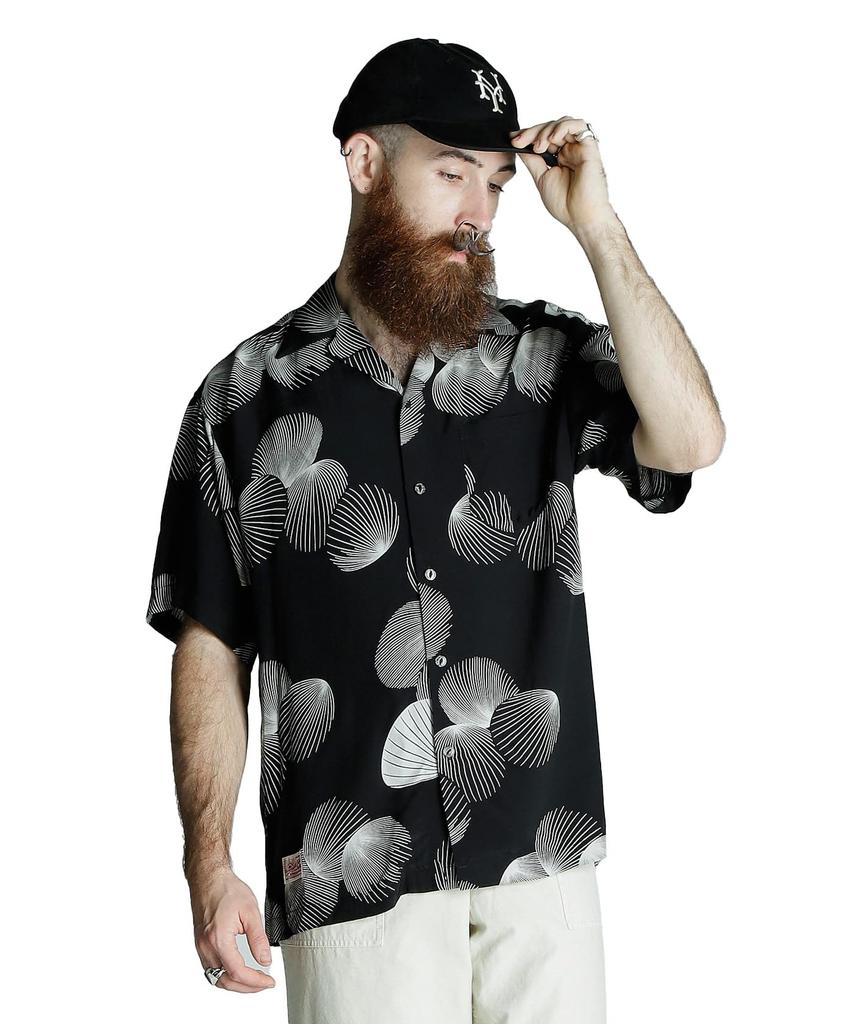 Schott x PJ x Pineapple Juice RAYON SHELL SHIRT, Men's XL, 010, Black, 782-5123015
