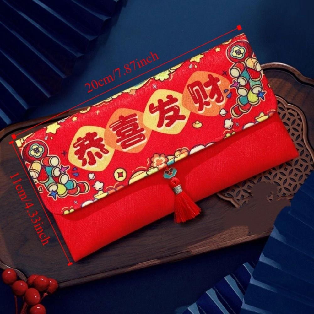 Beste Wünsche Rote Geldtasche Quastendesign Geldbeutel Neu Trendig HongBao Frühlingsfest