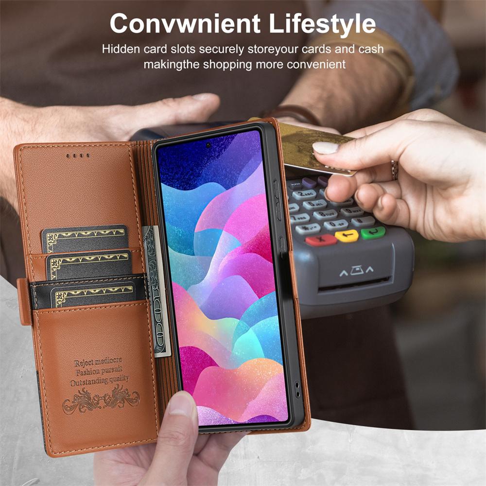 Flip Leather Phone Case for Samsung Galaxy S25 Edge S24 FE S23 Ultra S22 Plus A17 A07 A16 A36 A56 A26 A54 Magnetic Wallet Cover