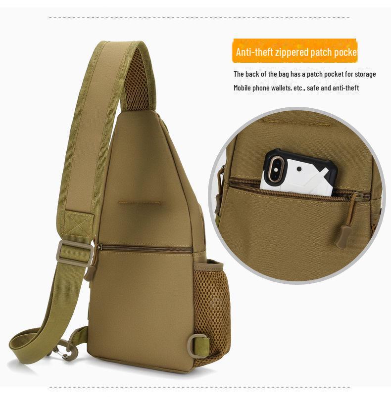 Men's Casual Sports Chest Bag with Water Bottle Holder - Ideal for Travel, Leisure, Cycling, and As a Messenger or Shoulder Bag.