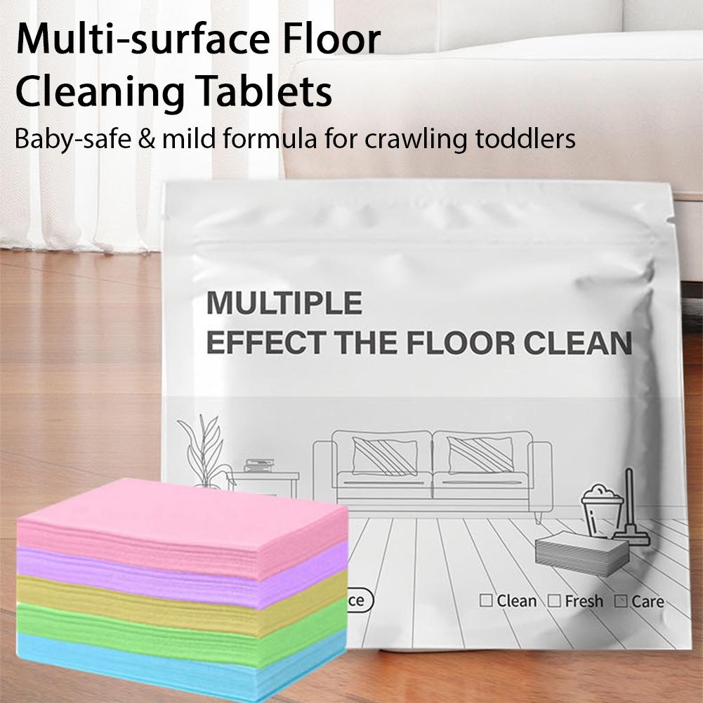 100 Stück Bodenreinigungstücher Baby-Sicher Milde Formel Mehrflächen Fliesen Holz Reiniger Fleckenentferner Frischer Duft Tabletten