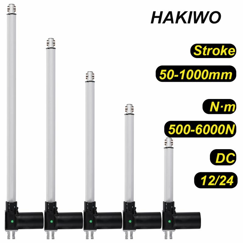 HAKIWO 6000N 12V 24V Linear Actuator  50mm 200mm 500mm 700mm 900mm 1000mm  Stroke Solar Tracker Motorisation of Door 30mm/s 24V