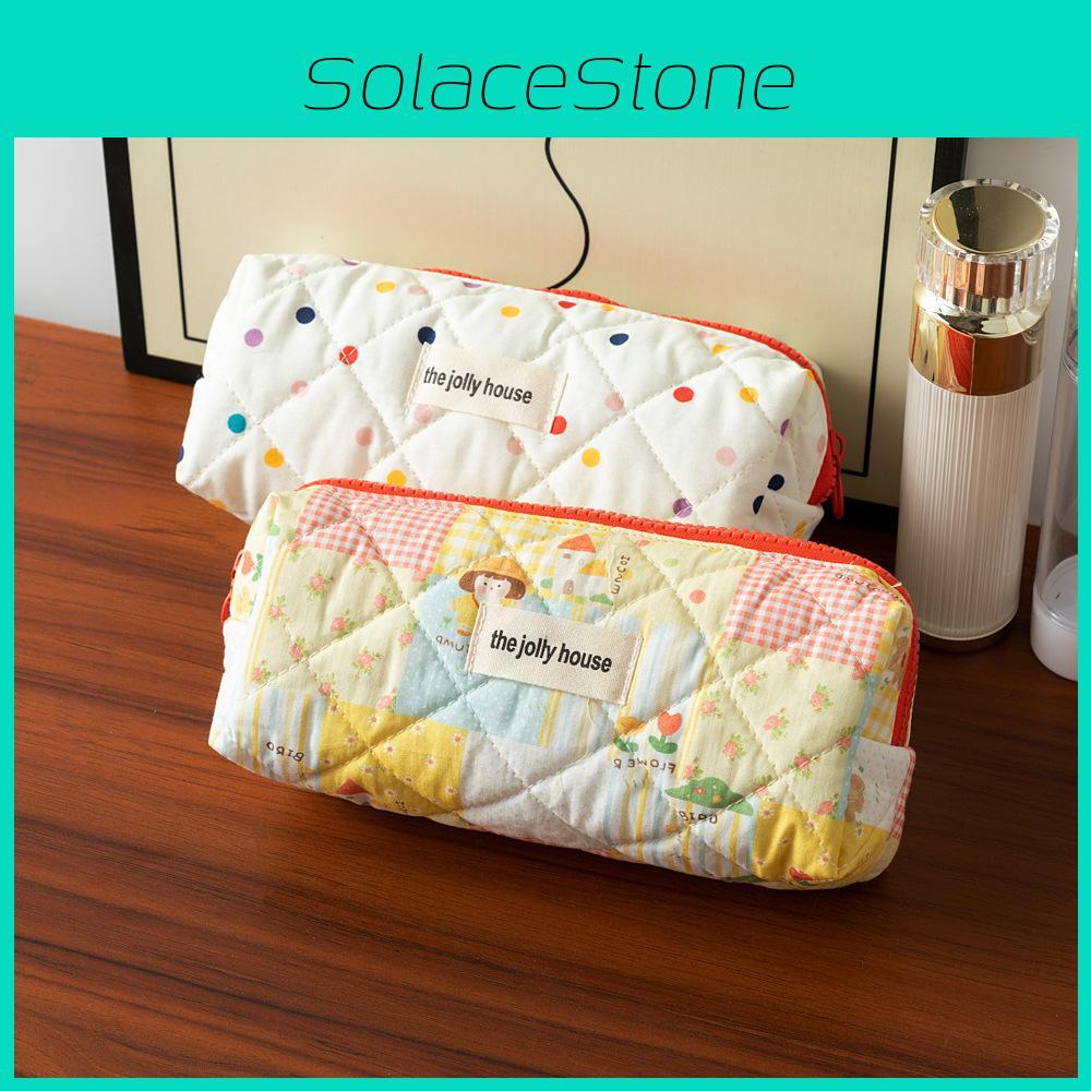 Polyester Colorful Dot Makeup Bag With Large Capacity Portable Travel Organizer For Students