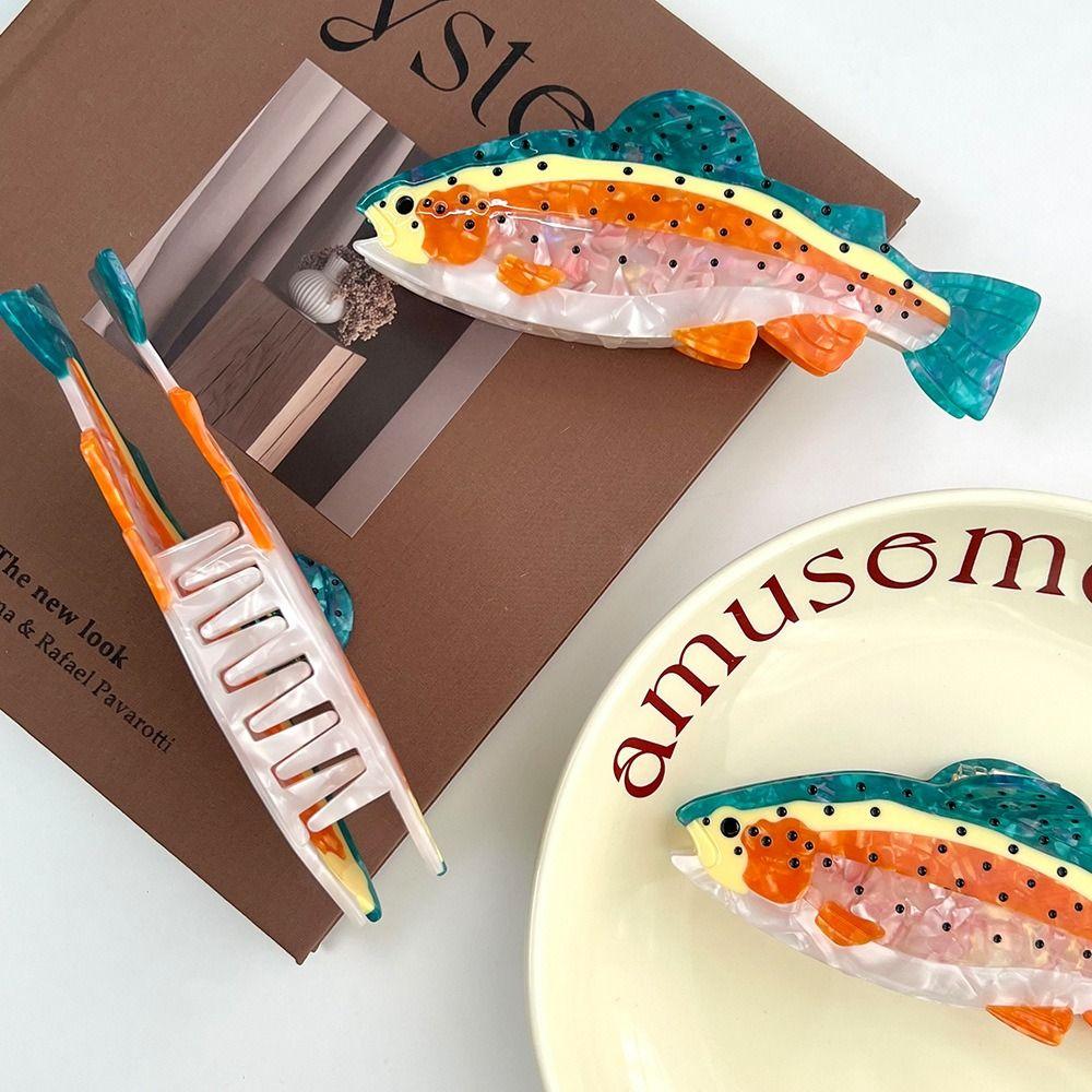 Hairpin Ocean Sardine Hair Clip Geometry Acetate Grab Clip Personalized Large Hair Claw  Travel