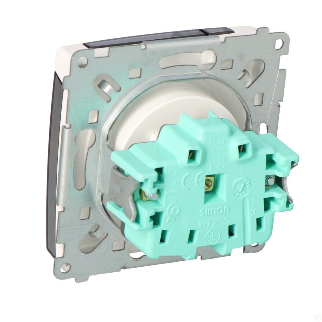 Socket with Grounding, Single, Smoke/transparent Flap IP44, BMGZ1B