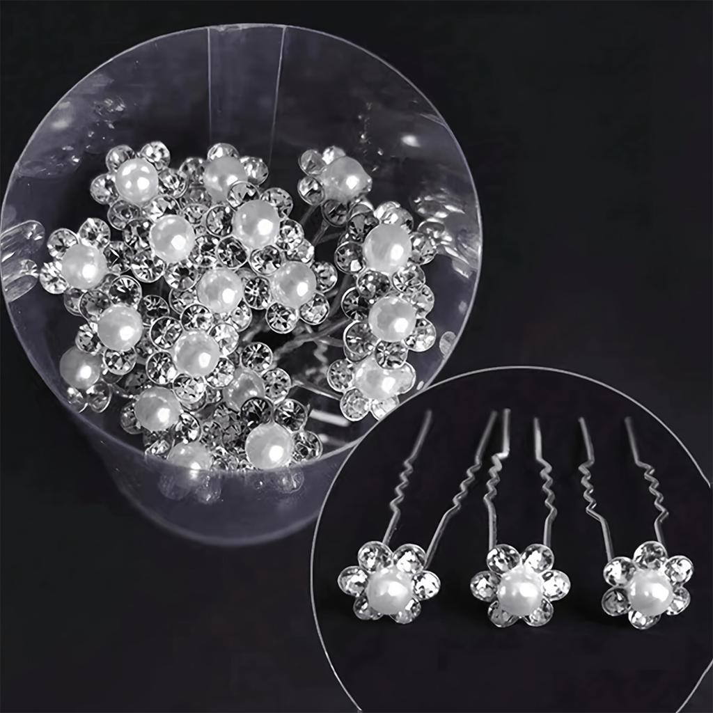 Set di spille per capelli da sposa Perla Cristallo Strass Fermagli per Capelli Accessori per Damigelle Decorazione Capelli Gioielli per Capelli