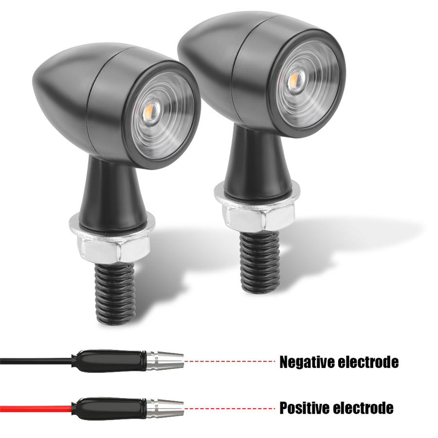 8mm Aluminum Motorcycle Mini LED Turn Signal Light Bullet Moto Flashing Light Cl