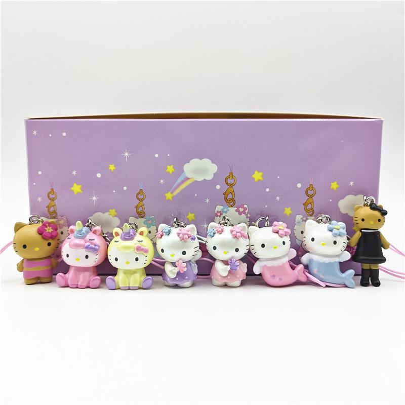 Hello Kitty Fantasy Pvc Keychain With Unicorn Mermaid Mascot For Collectors