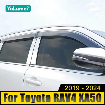 Dla Toyota RAV4 XA50 2019-2021 2022 2023 2024 Hybryda Ozdobna Listwa Boczna Osłona Przeciwwiatrowa Deszczowa Słoneczna Akcesoria