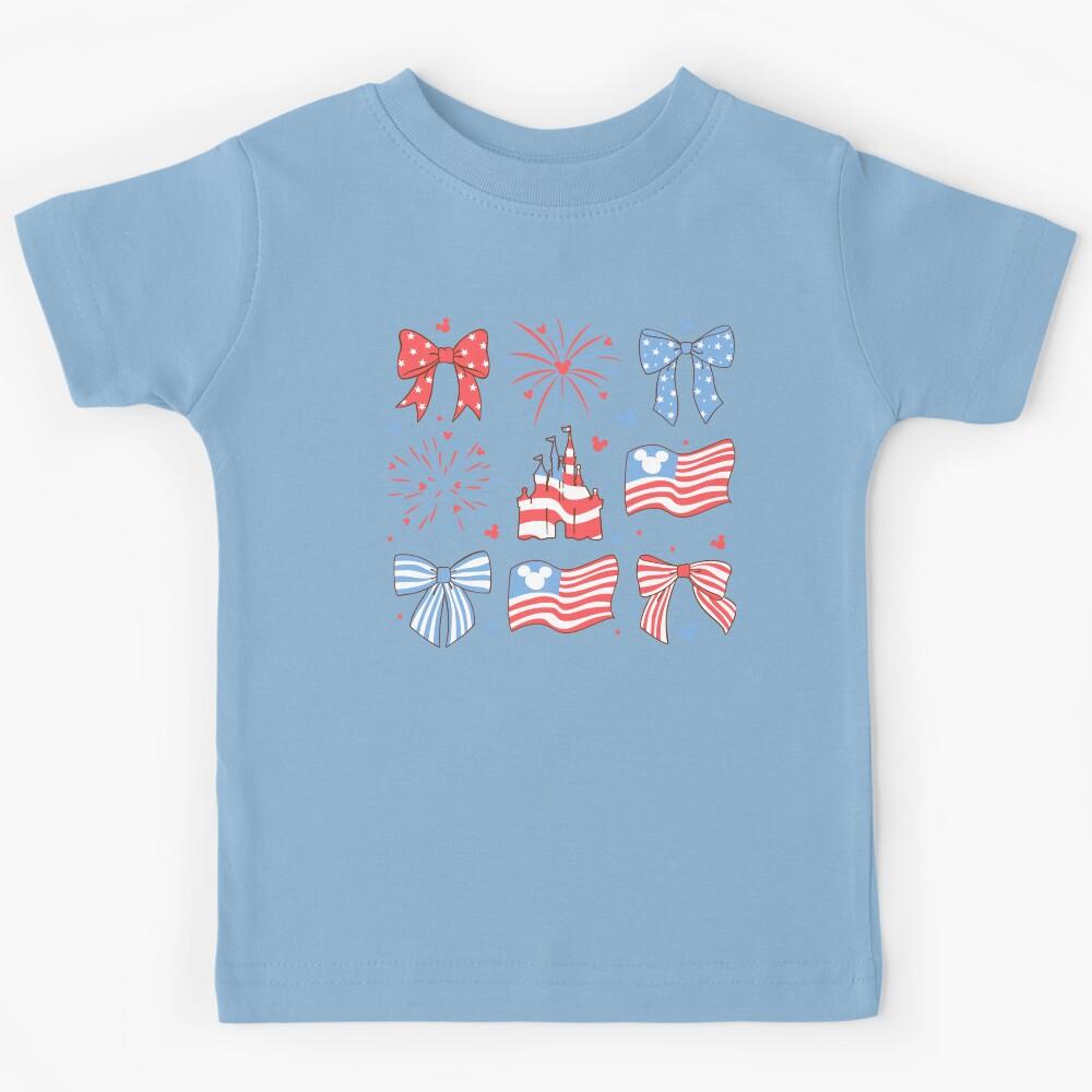 4th Of July Coquette Bow Patriotic USA 250th Anniversary Kids T-Shirt 150
