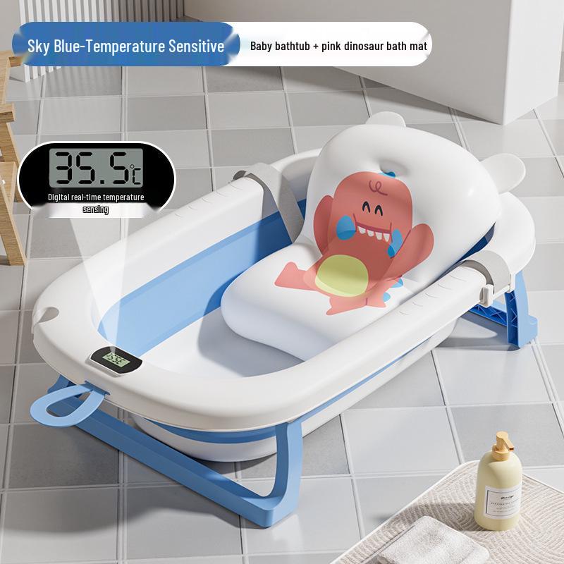 Foldable Baby Bathtub - Large, Sit or Lie for Kids, Newborn Bath Essentials for Home Use