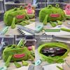 Plüschfrosch-Federmäppchen mit weicher Stoffaufbewahrung für Schüler und Schulbedarf