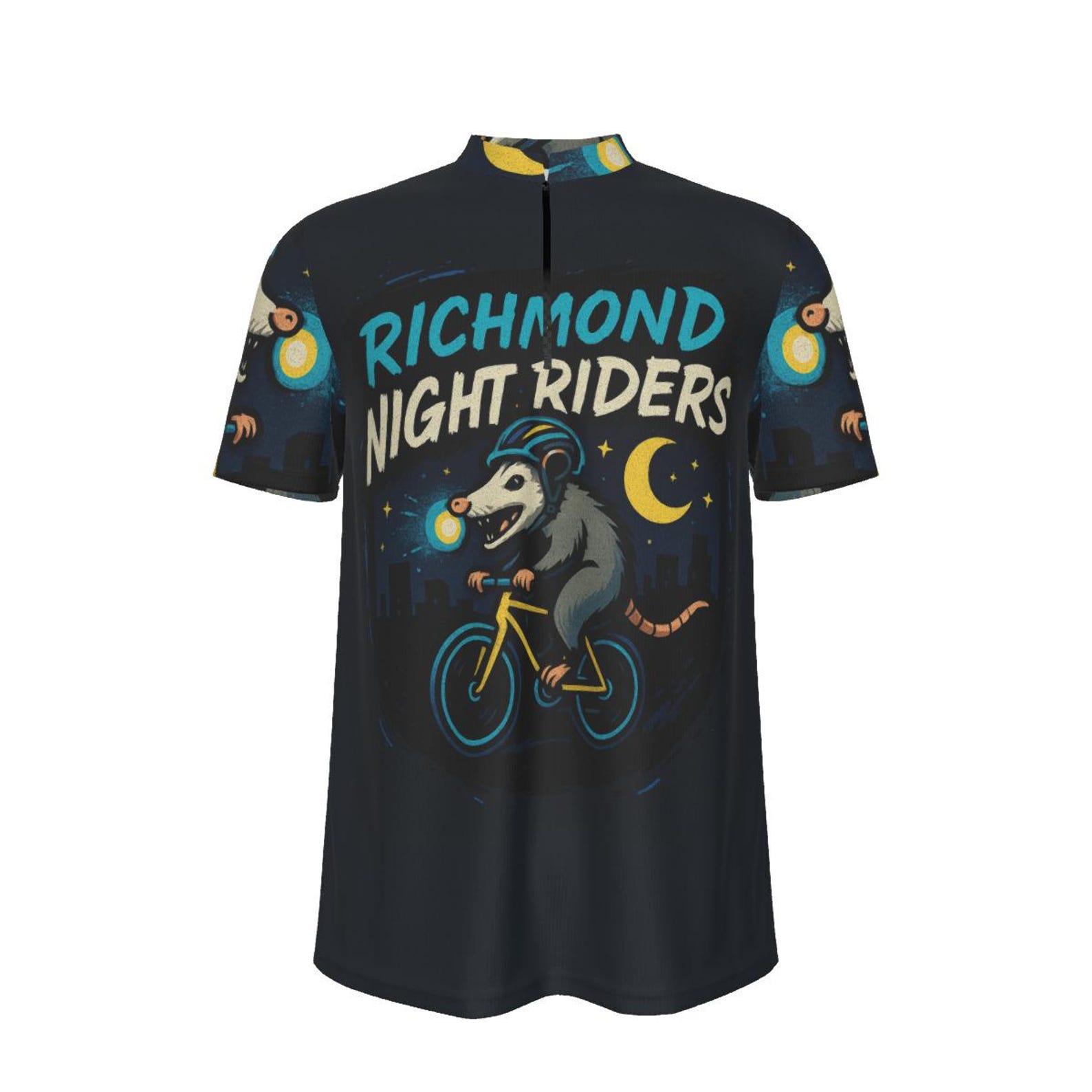 Richmond Night Riders Shirt - Glow-in-the-Dark Look Bike Jersey - RVA Cycling Trail Tee XL