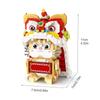 Mini Animal Cat Building Blocks DIY Lucky Cat Lion Dance Doll Model Assembly Toy Suitable for Home Decoration and Holiday Gifts No Box