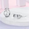 925 Sterling Silver Shining Zircon Earring Sparkling Simple Bow Irregular Curve Hoop Earring Fashion Jewelry Gifts for Women Men