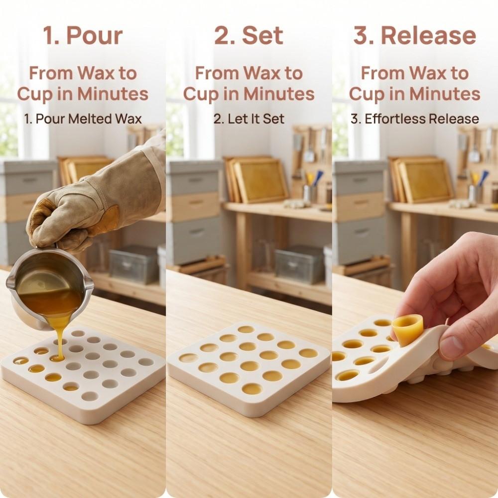 Silicone Bee Cell Cup Mold 4-Row Queen Bee Rearing Mold Silicone Mold Beekeeping Supplies