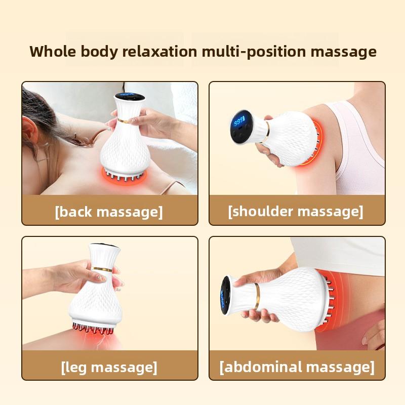 Elektrische Erwärmung Fünf Elemente Meridian Schabinstrument, Ganzkörperausbaggerung, Bauchfettverbrennungs-Massagebürste mit Impulsspülung, Waschbar