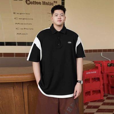 Übergröße Trend Feuchtigkeitstransportierend Weich Hochwertig Atmungsaktiv Herren Locker Poloshirt--Knitterarm Lässig Sport Kurzarm Kragenhemd