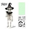 Talos Halloween Glow-in-the-Dark Window Cling, Spooky Ghost Skeleton Glass Sticker, Waterproof Static Decal for Holiday Party