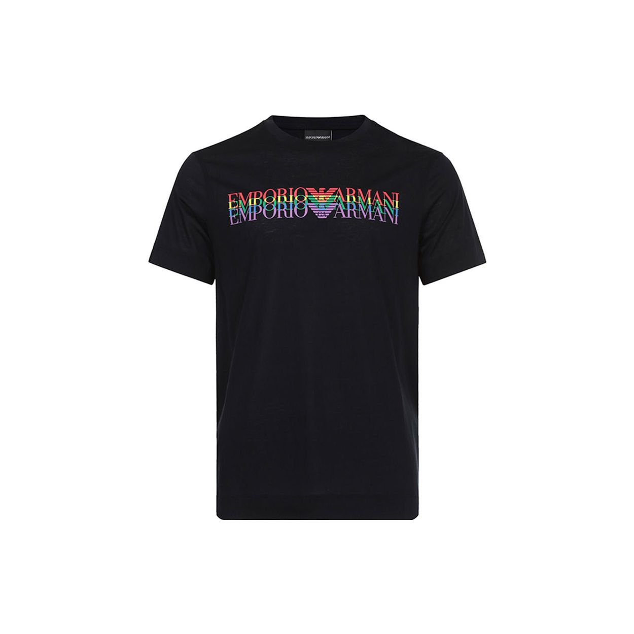 Emporio Armani Blended Round Neck Short Sleeve T-Shirt Men tops Dark-Blue 3G1TM6-1JQXZ-F992 M