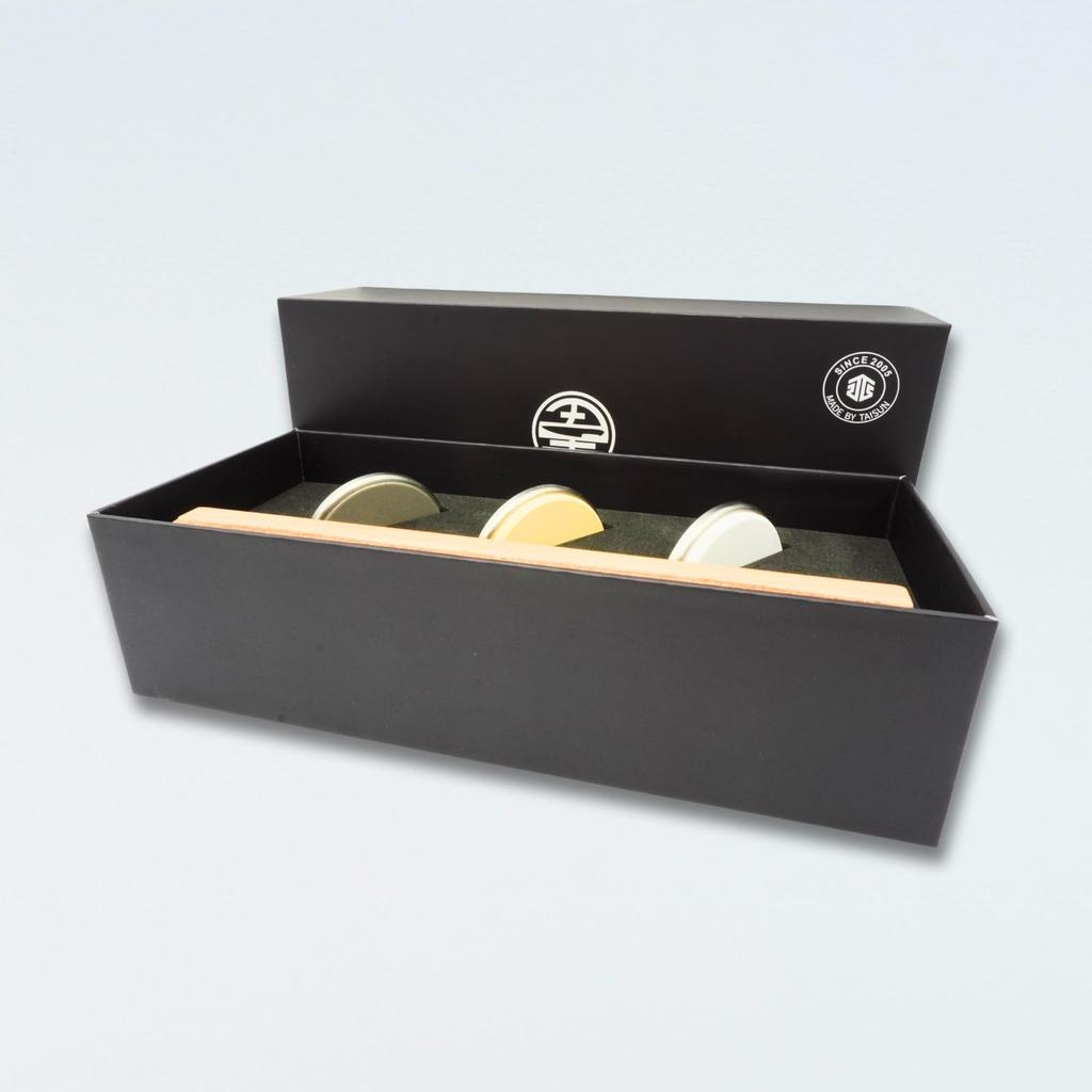 EDGBLACK Knife Sharpener Finishing Stone and Strop Set, #800 Diamond, #3000/6000 Corundum, Genuine Cowhide Leather [Authentic/Guaranteed]